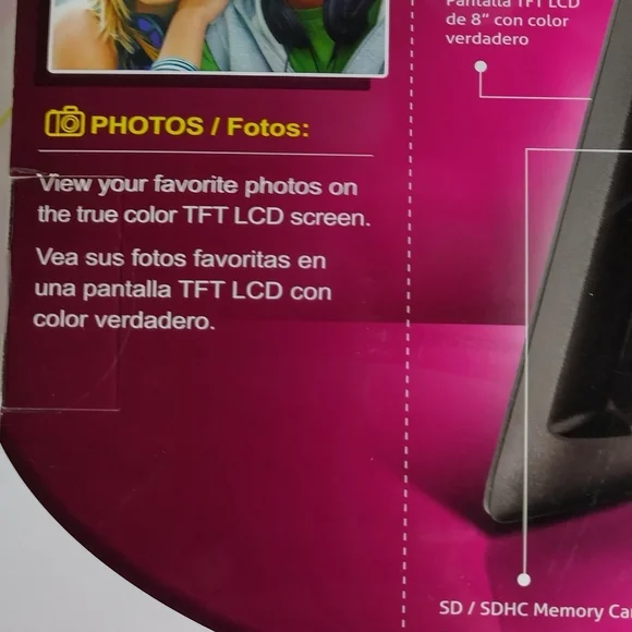 Aluratek 8 inch Digital Photo Frame 1024 x 768 Screen Resolution ADPFWM8S NIB - Picture 7 of 16